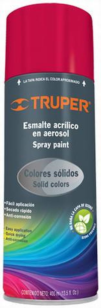 Pintura en aerosol, rojo, bote esbelto, 400 ml, Truper PA-RO, 19040
