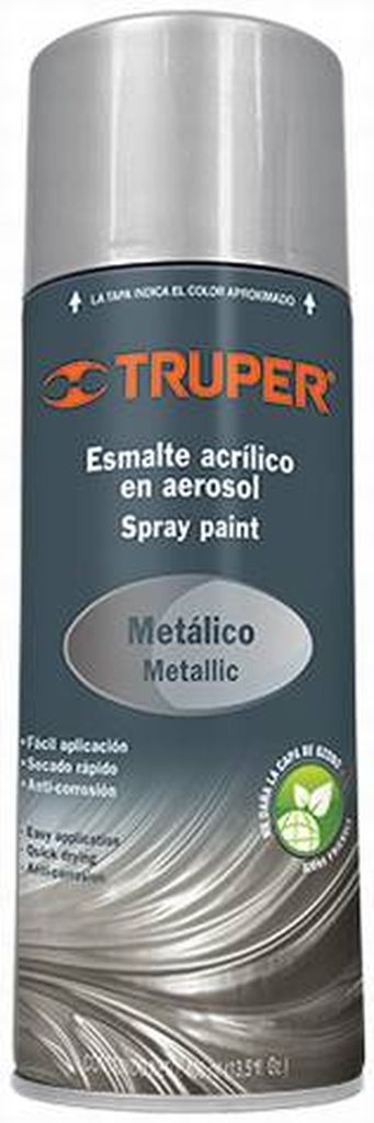 Pintura en aerosol, plata metálico, bote esbelto, 400 ml PAM-PL, 19059