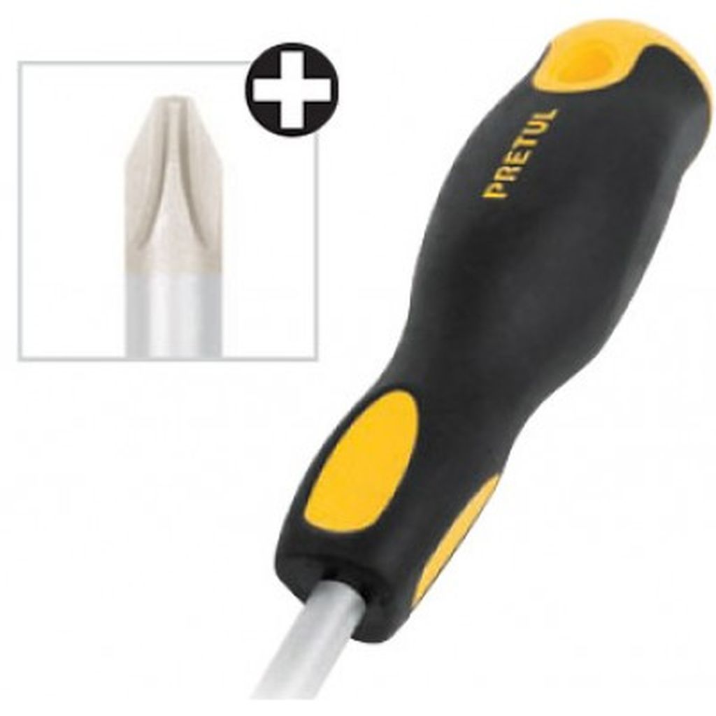 Desarmador de cruz 5/16' x 6' mango Comfort Grip, Pretul DP-5/16X6BP, 21492