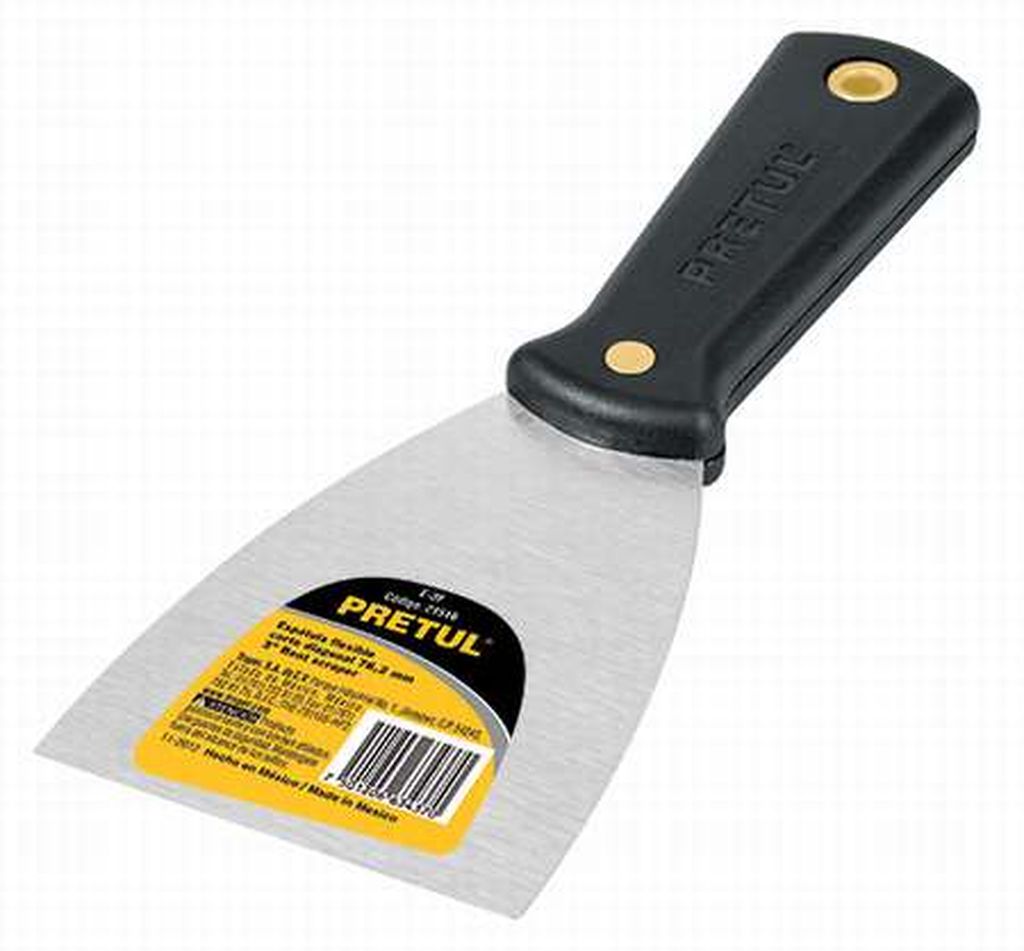 Espátula flexible 3' con mango de plástico, Pretul E-3F, 21516