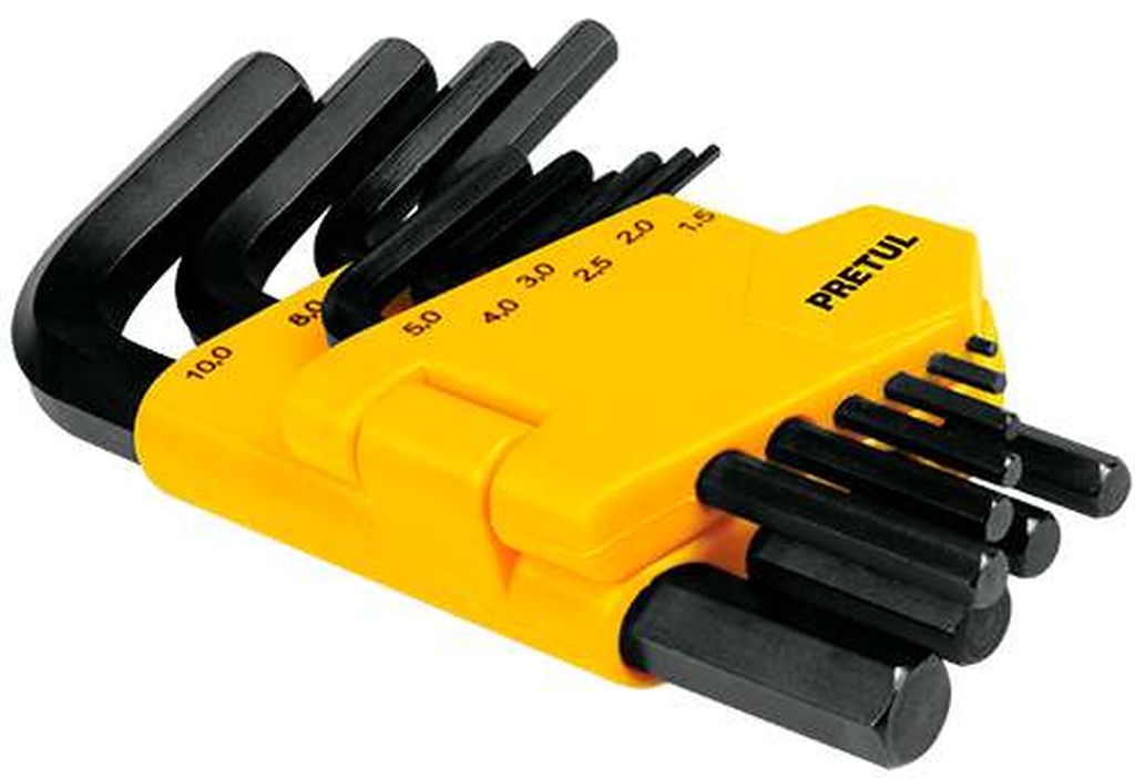 Juego 10 llaves allen mm punta hex con organizador, Pretul ALL-10M-P, 21855