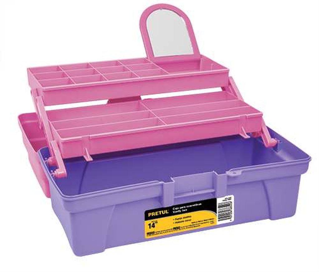 Caja cosmetiquera 14', rosa/morado, Pretul CCO-14RP, 25052