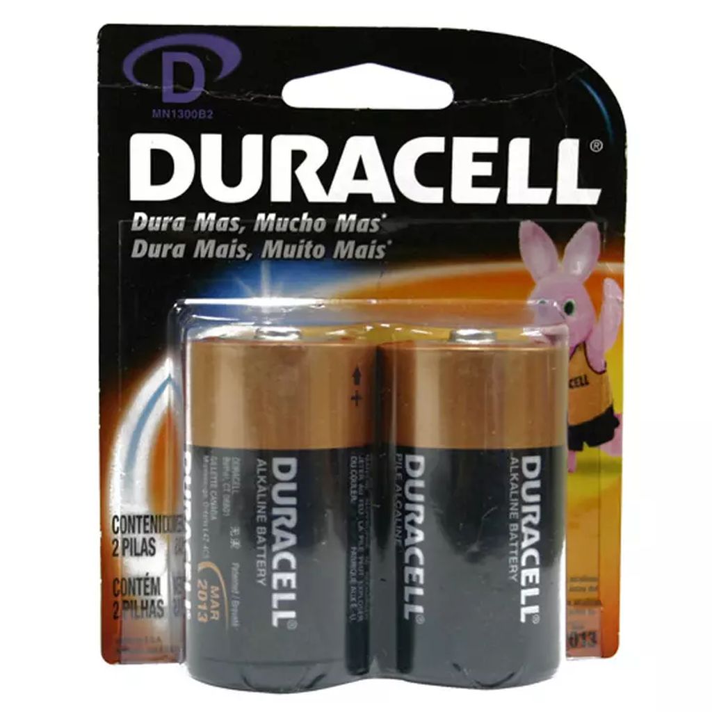PILA ALCALINA D DURACELL C/2 PZAS, DURACELL