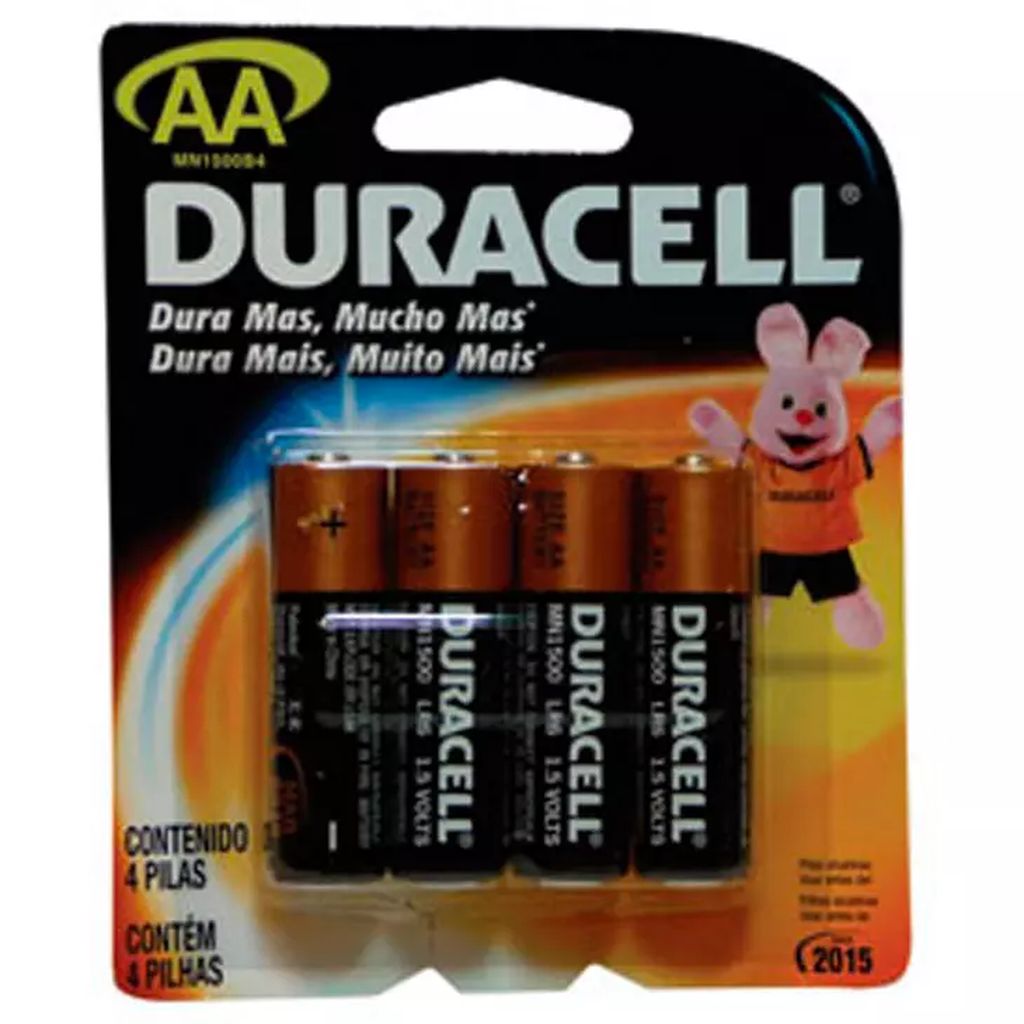 PILA ALCALINA AA DURACELL C/4 PZAS, DURACELL
