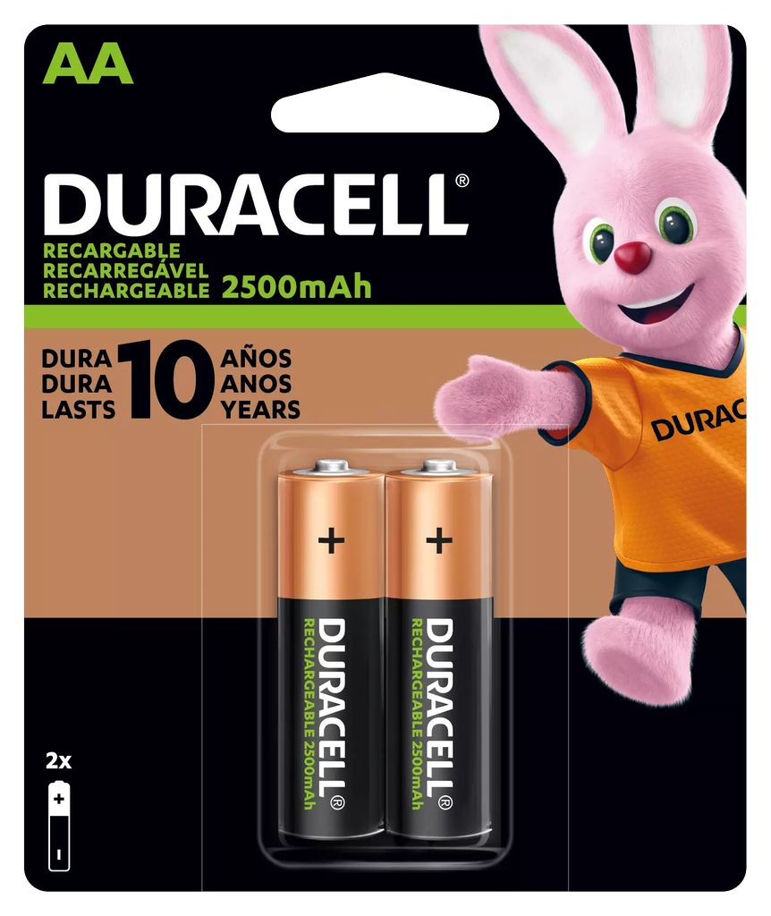 PILA RECARGABLE AA BLISTER C/2 PZAS DURACELL, DURACELL