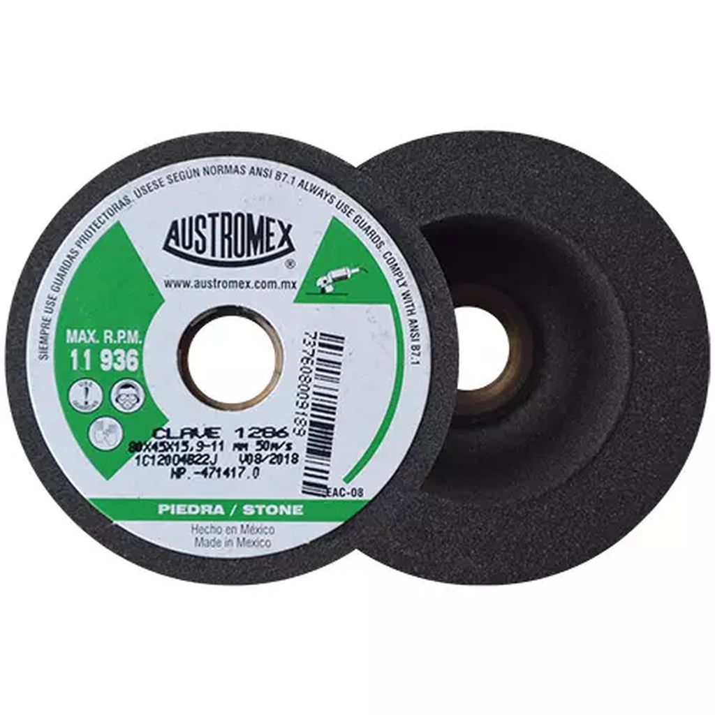 COPA ABRASIVA 3-5/32"X1-3/4"X5/8-11 GRANO 120 (USO EN PIED-CONC-LADR-MARM-GRAN) CHIP-CUT, AUSTROMEX