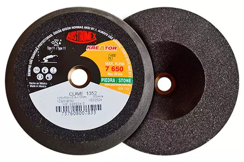 COPA ABRASIVA 5"X2"X5/8-11 GRANO 60 (USO EN PIED-CONC-LADR-MARM-GRAN) CHIP-CUT, AUSTROMEX