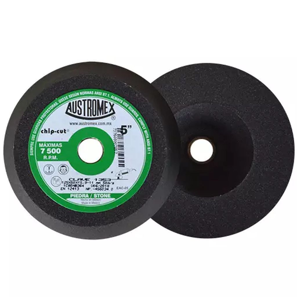 COPA ABRASIVA 5"X2"X5/8-11 GRANO 80 (USO EN PIED-CONC-LADR-MARM-GRAN) CHIP-CUT, AUSTROMEX