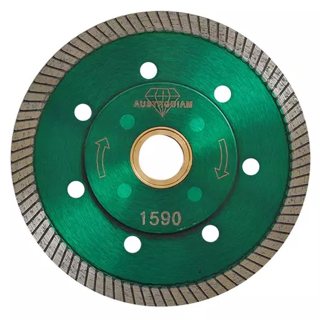 DISCO DE DIAMANTE 4"X0.04"X7/8" C/REFUERZO CENTRAL CORTE DE GRANITO  VERDE PLATA, AUSTRODIAM