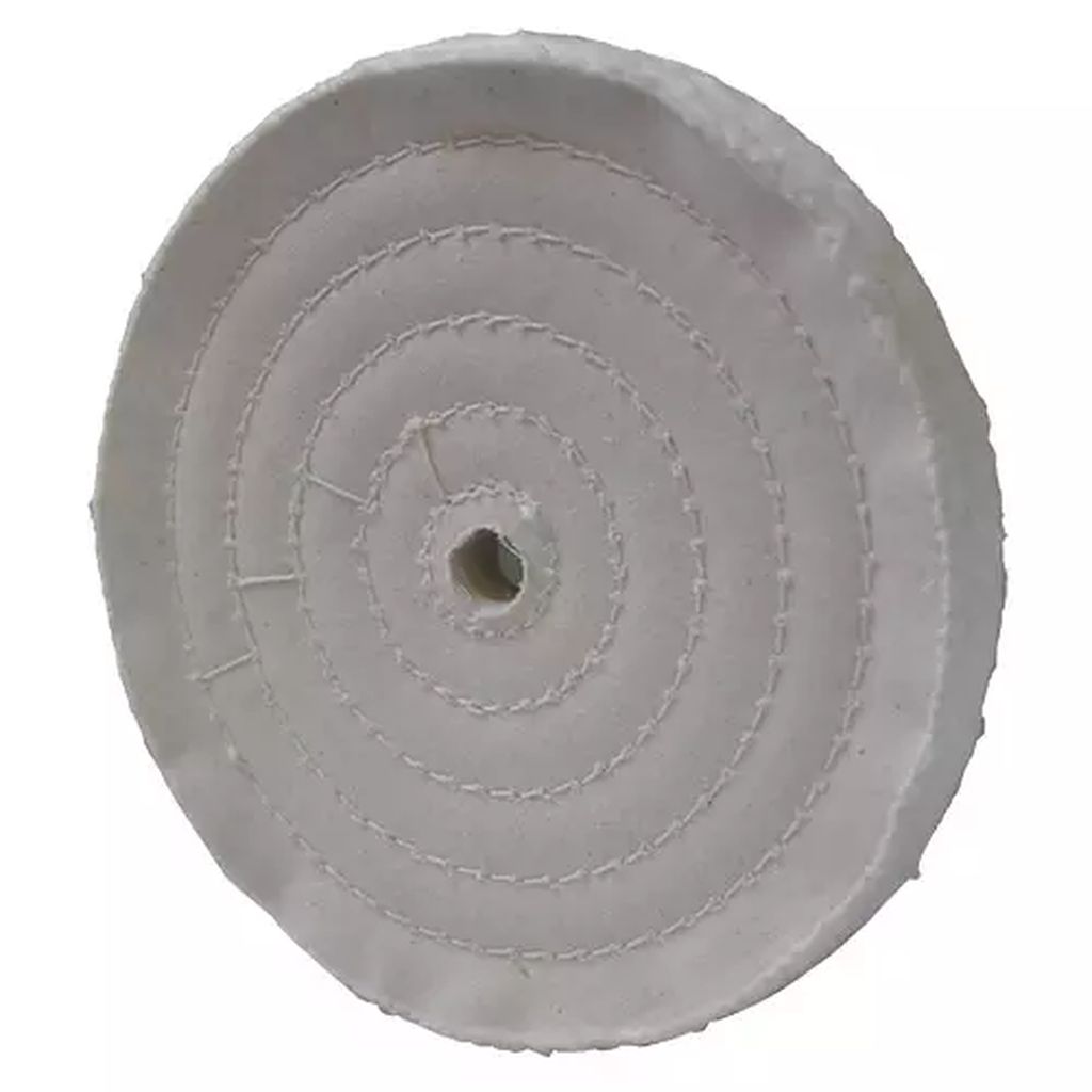 RUEDA DE TELA PULIDO Y ABRILLANTADO 6" X 1/2" (BLANCA ABRILLANTADO), TENAZIT