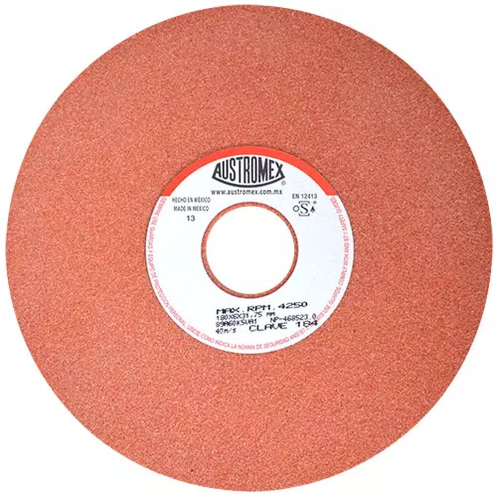 PIEDRA ABRASIVA T-1 6"X1/4"X1.1/4" G60 NARANJA USO GRAL-METAL-AFILAR,FRESAS,BROCAS-CARBON, AUSTROMEX