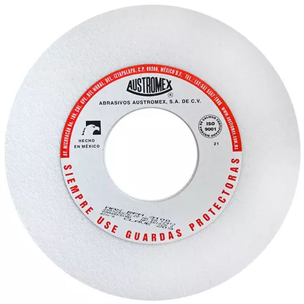 PIEDRA ABRASIVA T-1 10"X1"X3" G46 BLANCA USO GRAL-METAL-RECTIFICAR-CARBON, AUSTROMEX