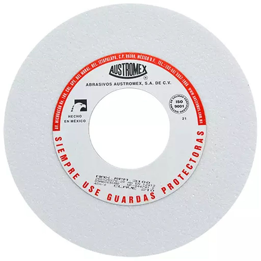 PIEDRA ABRASIVA T-1 10"X1"X3" G60 BLANCA USO GRAL-METAL-RECTIFICAR-CARBON, AUSTROMEX