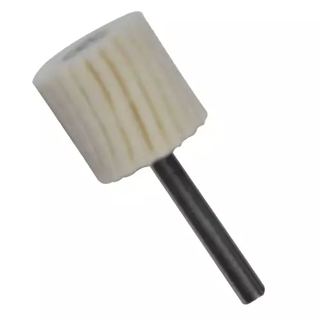 RUEDA FLAP DE FELPA DE LANA 1"X1"X1/4" C/VASTAGO, TENAZIT