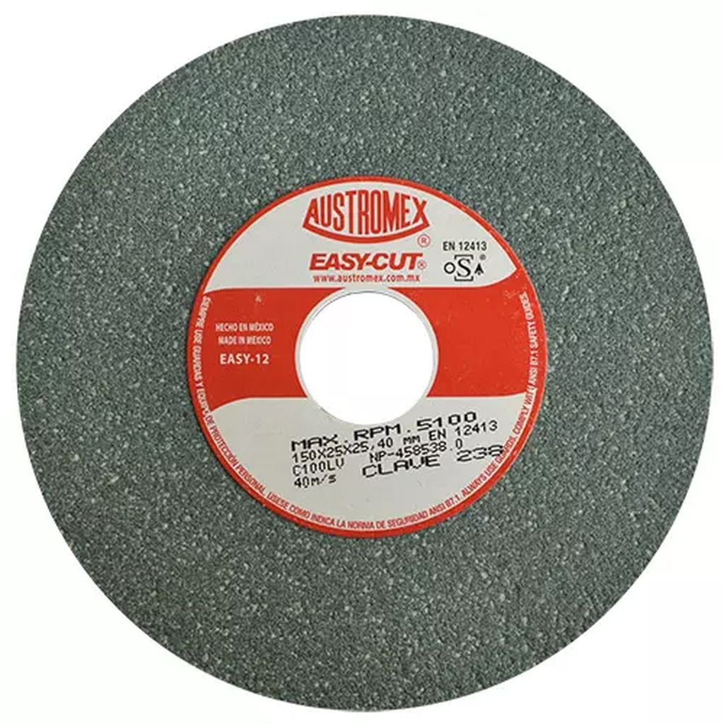 PIEDRA ABRASIVA T-1 6"X1"X1" G100 VERDE FINO ESMERILAR-RECTIFICAR-AFILAR C.TUNGS, AUSTROMEX