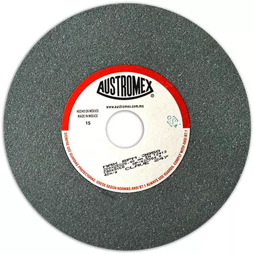 PIEDRA ABRASIVA T-1 8"X1"X1"G80 VERDE FINO ESMERILAR-RECTIFICAR-AFILAR C.TUNGS, AUSTROMEX