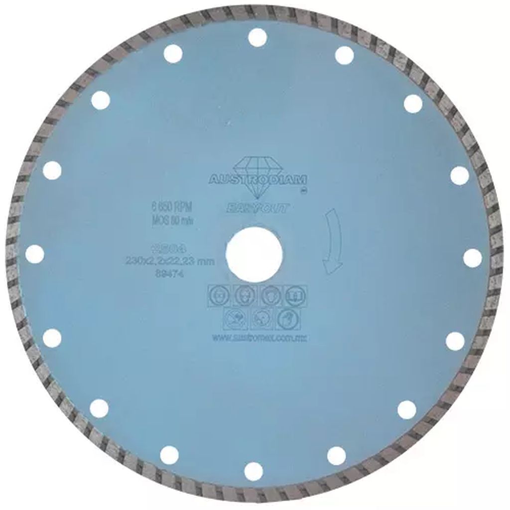 DISCO DE DIAMANTE 9"X0.118"X7/8" TURBO USOS GENERALES (EASY-CUT), AUSTRODIAM