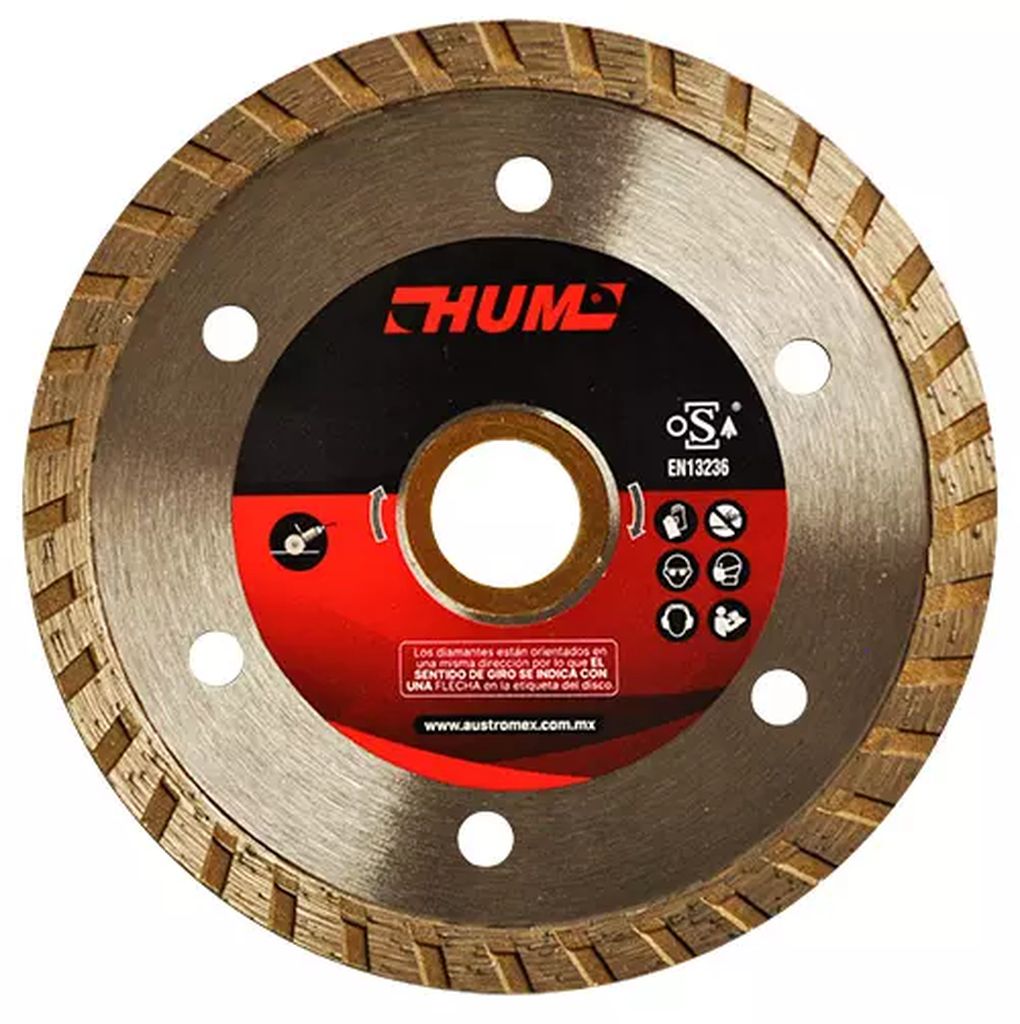 DISCO DE DIAMANTE 4"x0.08x7/8" TURBO USOS GENERALES (HUM), AUSTRODIAM