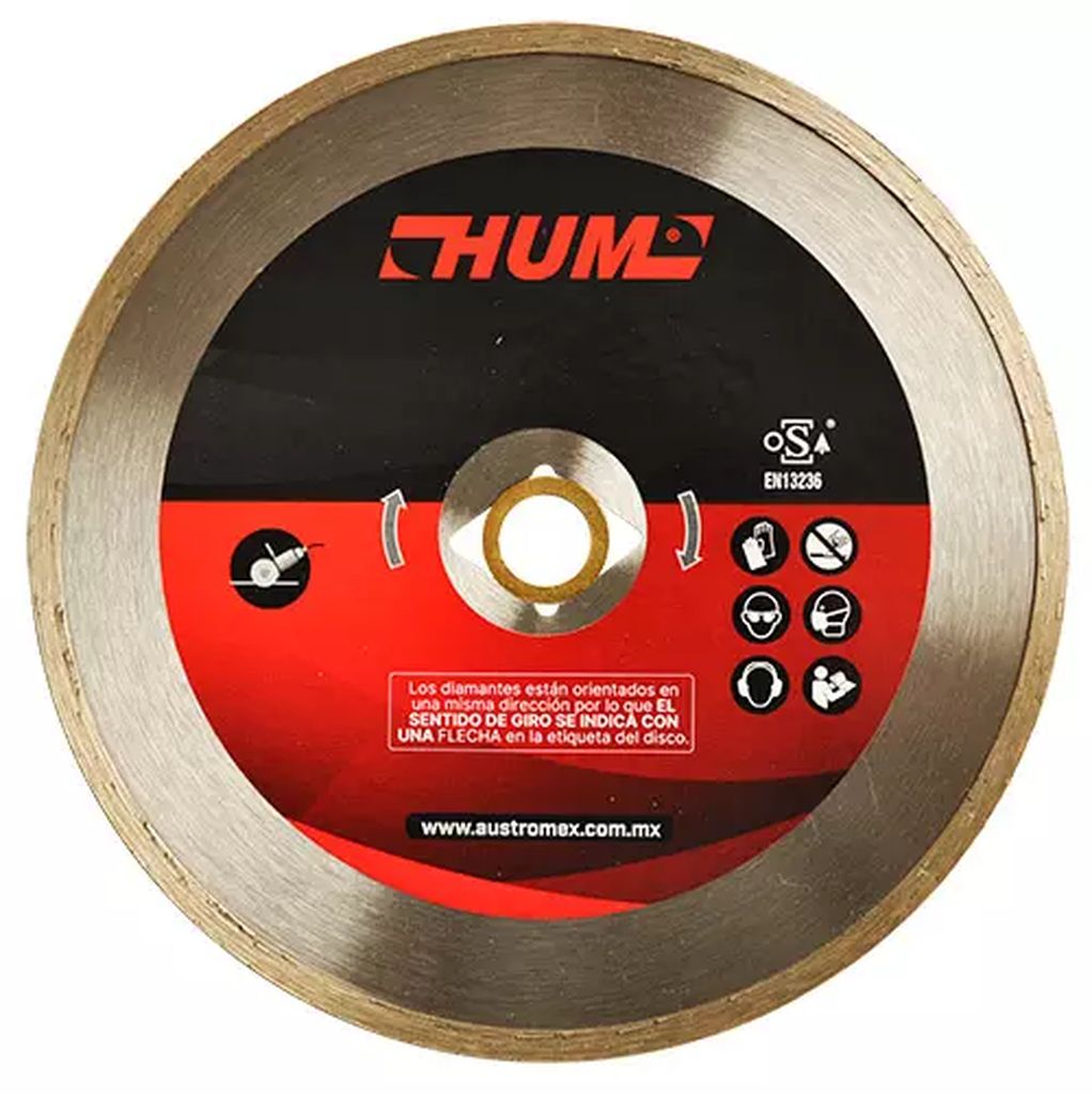 DISCO D/DIAMANTE 7"X2X22.2 RIN CONTINUO USOS GENERALES (HUM) (REDUCTOR ROMBICO Y DE 22.2 A 15.9MM), AUSTRODIAM