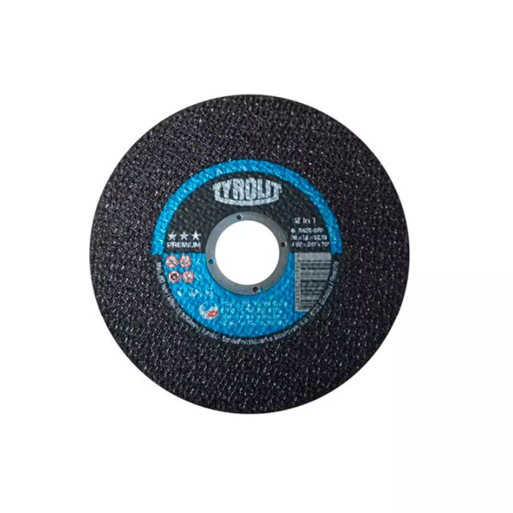 DISCO PARA CORTE DE METAL Y A. INOX 4.1/2"X1.2MMX7/8" SUPER DELGADO (TYROLIT- 2 EN 1), AUSTROMEX