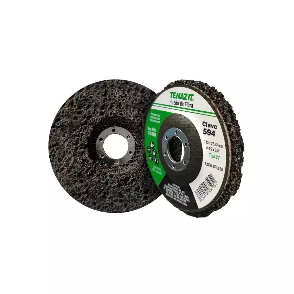 DISCO DE FIBRA T-27 4.1/2"X7/8" EXTRA GRUESO PARA RAPIDA LIMPIEZA DE SUPERFICIES A4 594