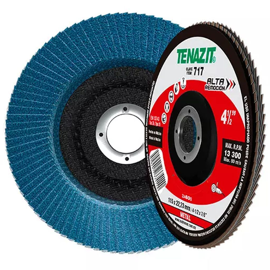 DISCO LAMINADO T-29 4.1/2"X7/8" G60 ALTO REMOCION P/DESB. DE METAL Y ACERO INOX., TENAZIT