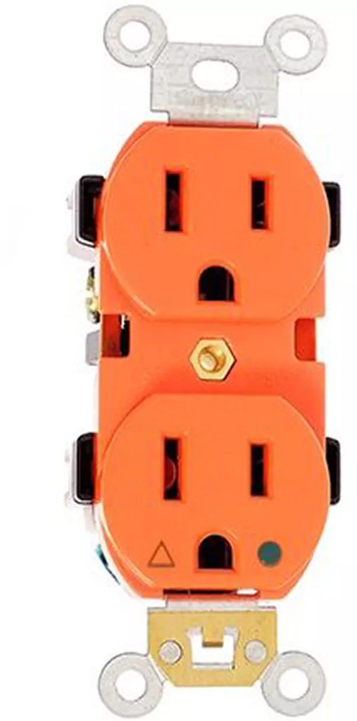 CONTACTO ELECTRICO DUPLEX DE TIERRA AISLADA NARANJ, AXO LIGHT
