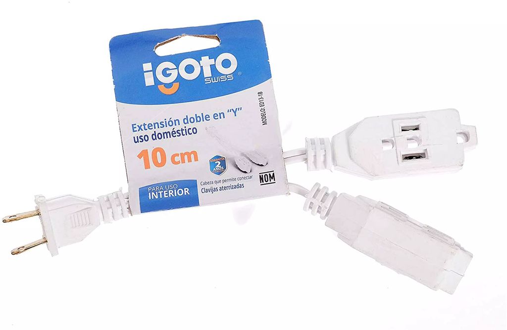 EXTENSION ELECTRICA CASERA 10 CM BLANCA DUAL, AXO LIGHT
