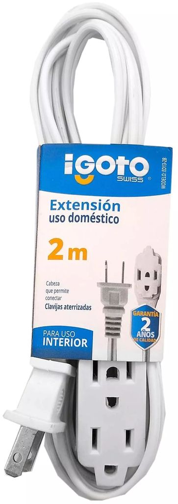 EXTENSION ELECTRICA CASERA 2.0 MT BLANCA, AXO LIGHT