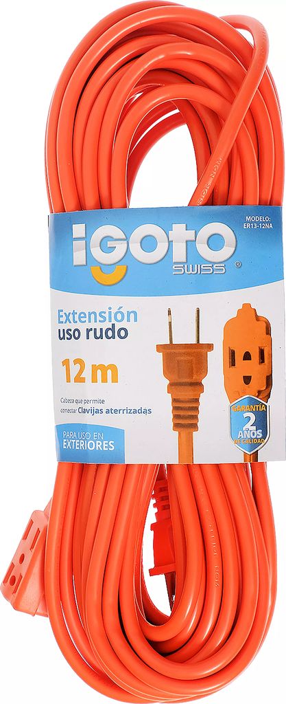 EXTENSION ELECTRICA USO RUDO 12 MT CORRIENTE 120 V 15 A CAL. 16  NARANJA, AXO LIGHT