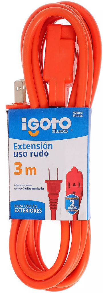 EXTENSION ELECTRICA USO RUDO 03 MT CORRIENTE 120 V 15 A CAL. 16  NARANJA, AXO LIGHT
