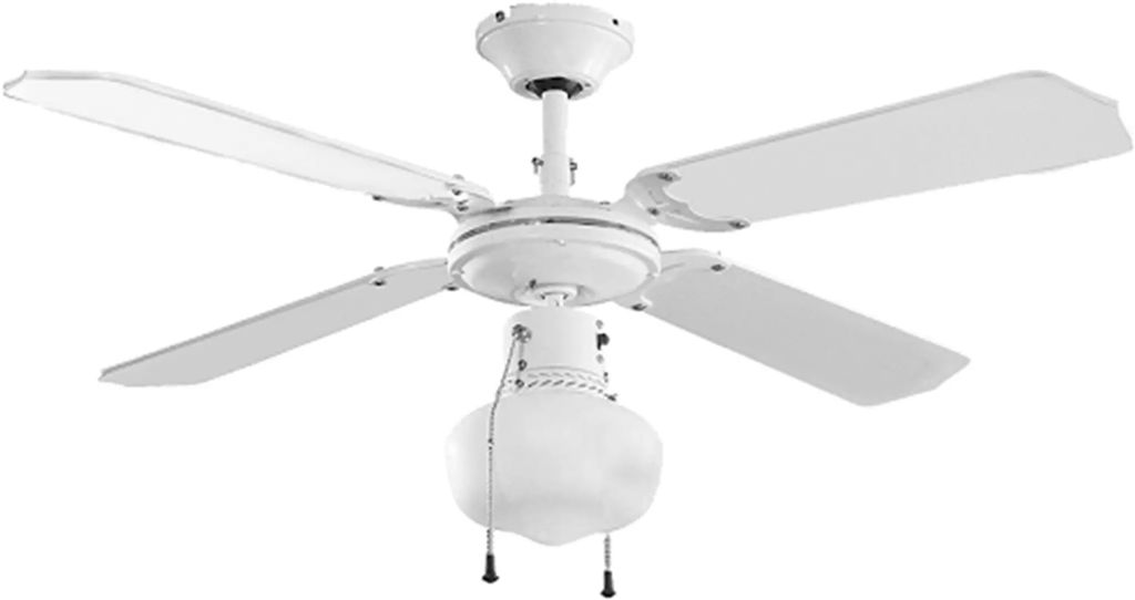 VENTILADOR PARA TECHO 42" 3 VEL 50W 4 ASPAS COLOR BLANCO ACABADO BLANCO CON SOCKET PARA LAMPAR, AXO LIGHT