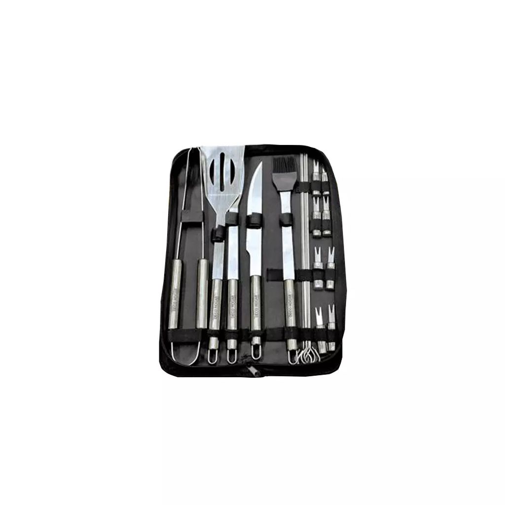 SET DE ACCESORIOS Y UTENSILIOS PARA BBQ (18 PZS), ADIR