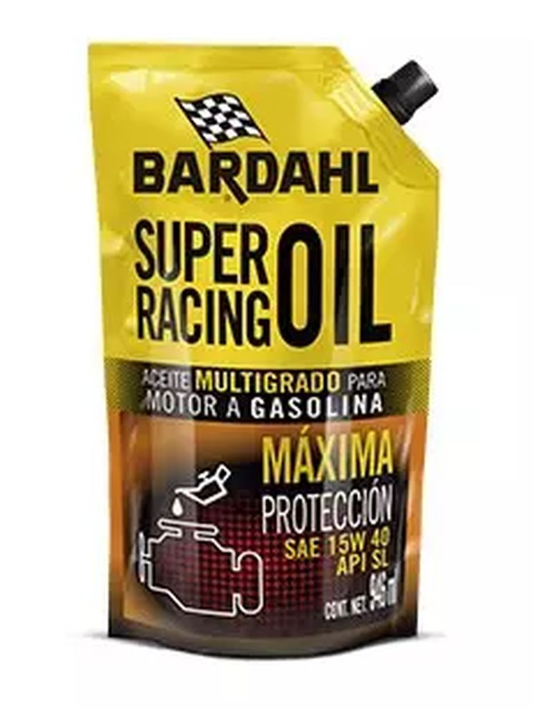 ACEITE P/MOTOR A GASOLINA MULTIGRADO 15W40 SL 946 ML (SUPER RACING OIL), BARDAHL