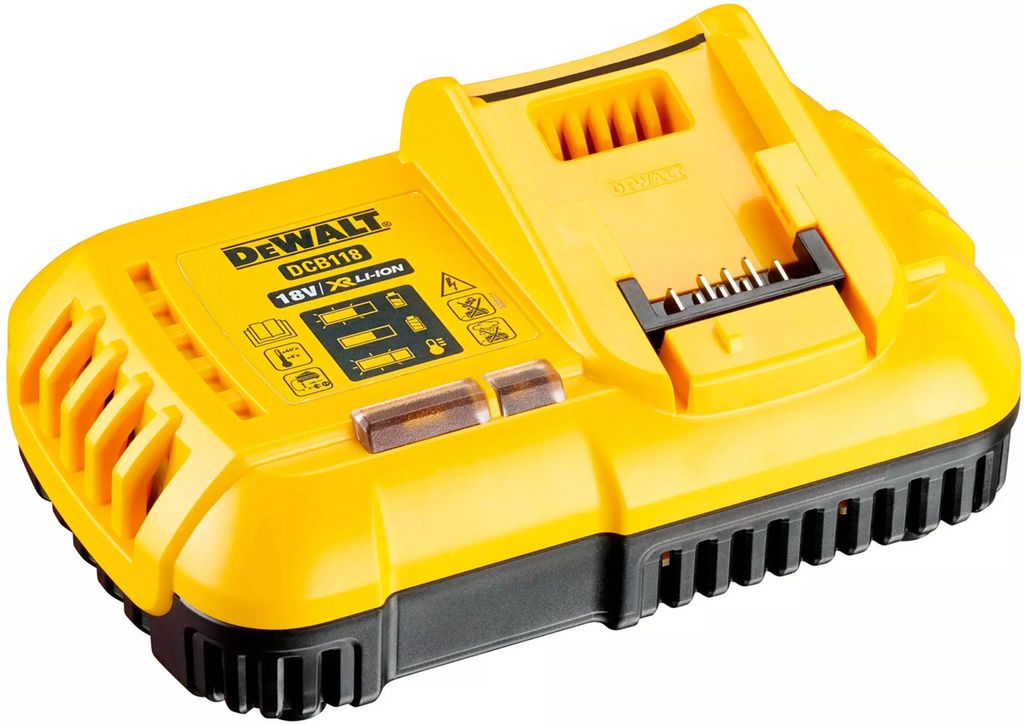 CARGADOR DE BATERIAS RAPIDO COMPATIBLE CON 20 V Y 20/60 V CON VENTILADOR ENFRIADOR (FLEXVOLT), DEWALT