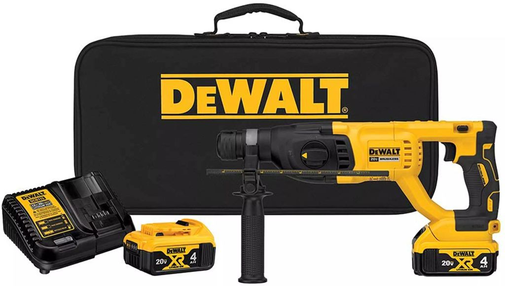 MARTILLO DEMOLEDOR INALAMBRICO SDS PLUS 20 V 1" 2.6 J VVR 0-1500 RPM 0-5550 GPM 11.5 KG 2 BAT CARG, DEWALT