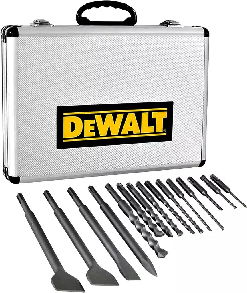JUEGO DE BROCAS Y CINCELES SDS-PLUS MALETA PLASTICA (15 PZAS), DEWALT