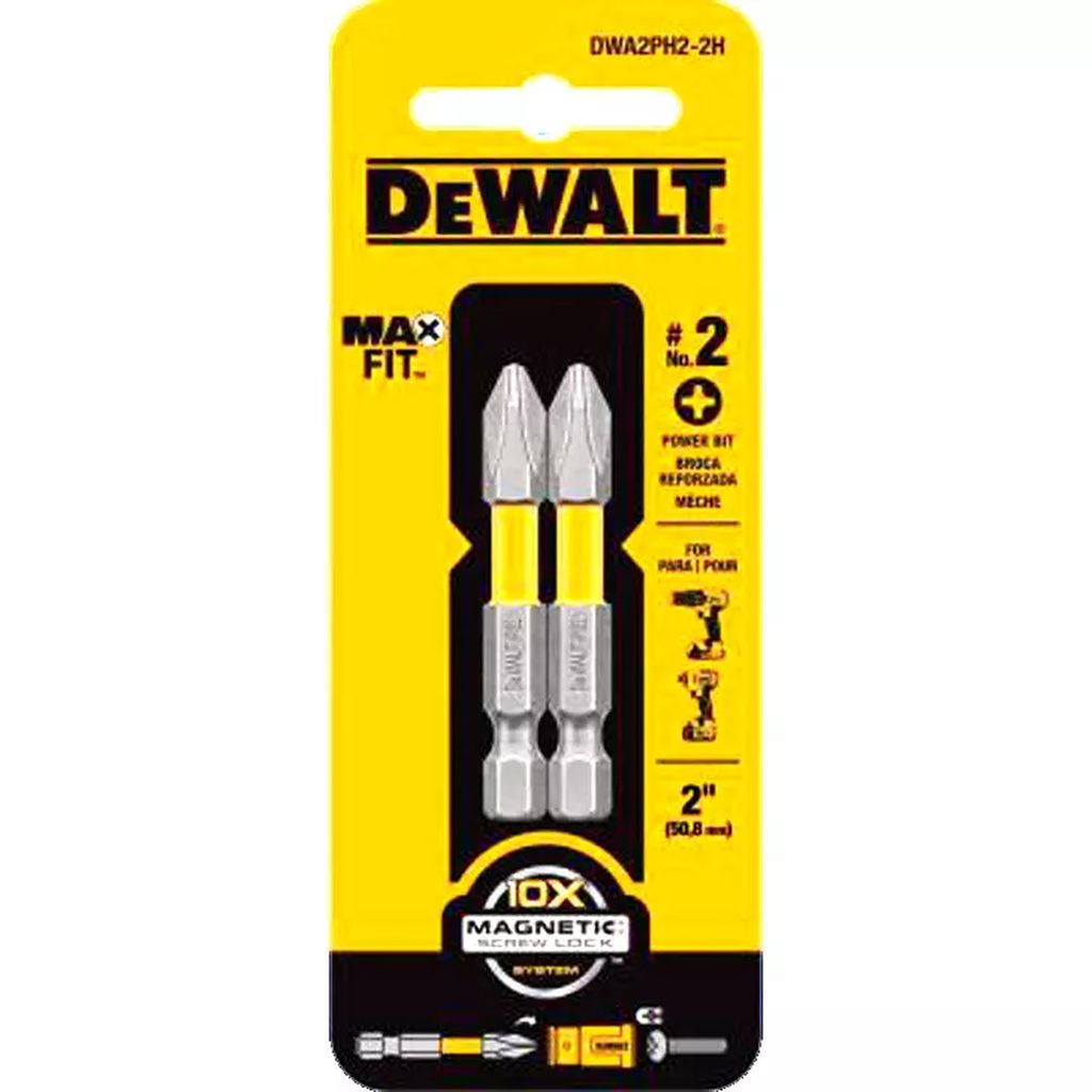 JUEGO DE PUNTAS PHILLIPS # 2X2" (2 PZAS), DEWALT