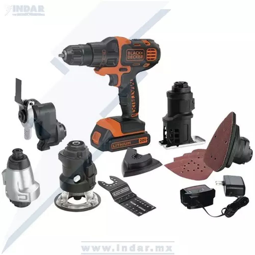 JUEGO DE HERRAMIENTA INALAMBRICA 20V C/SISTEMA DE CAMBIO QUICK CONNECT DE MATRIX C/6 ACCS ESTUCHE, BLACK AND DECKER