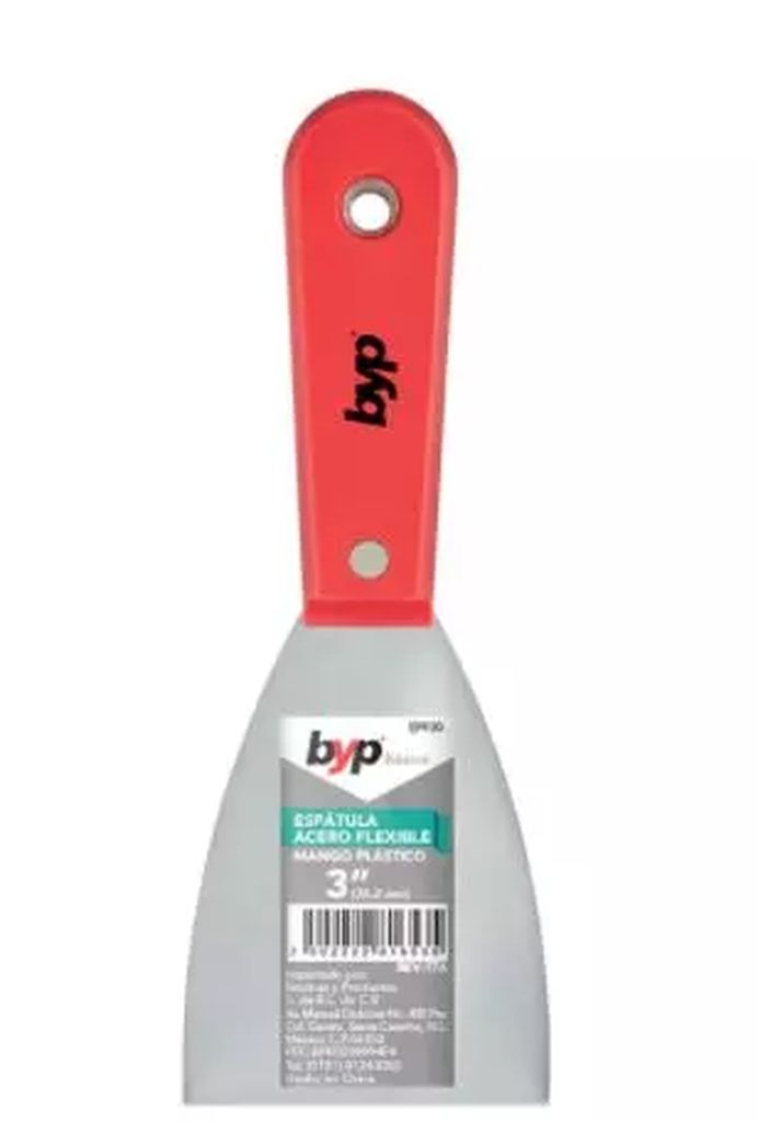 ESPATULA FLEXIBLE 3" MANGO PLASTICO ACABADO NATURAL, BYP