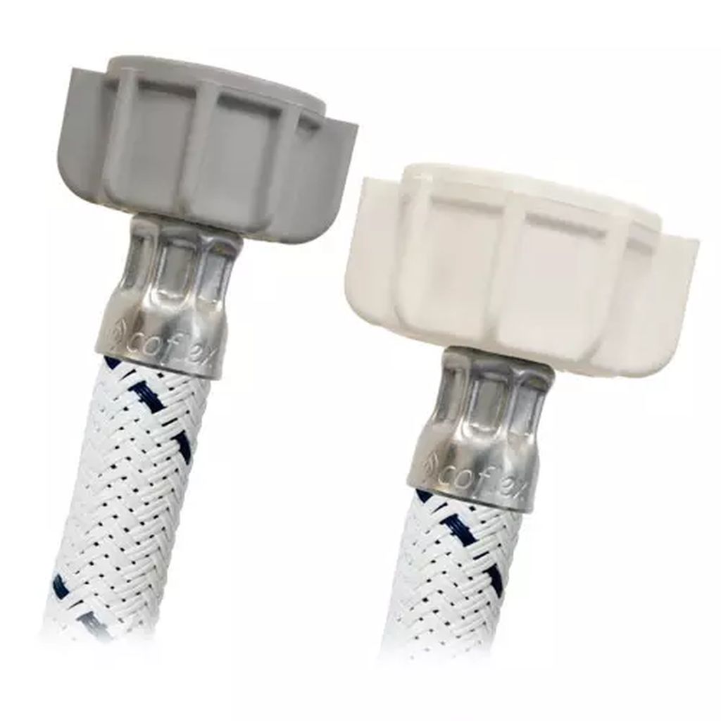 MANGUERA PARA WC FLEXIBLE DE VINILO BLANCO 35CM SALIDA 1/2"X7/8" TUERCA PLASTICA, COFLEX