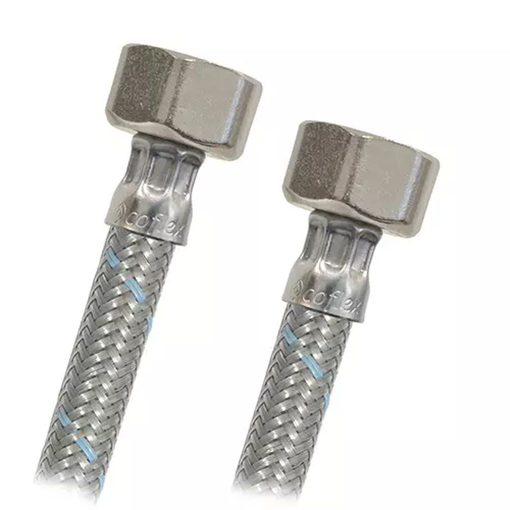 MANGUERA PARA LAVABO FLEXIBLE DE ACERO INOXIDABLE/DE VINILO 40CM SALIDA 1/2"X1/2", COFLEX