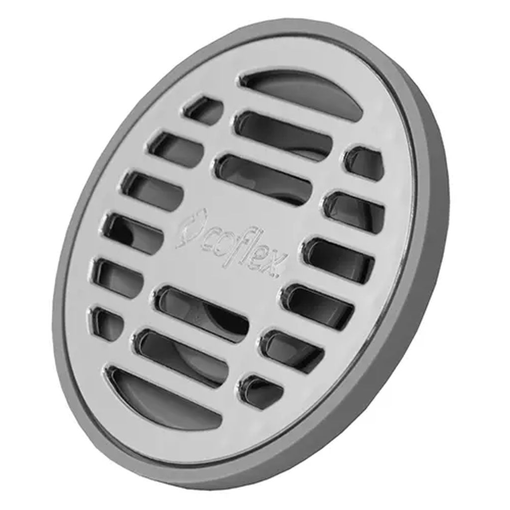 COLADERA P/PISO REDONDA P/TUBERIA 2" C/REJILLA CROMADA DE ABS, COFLEX