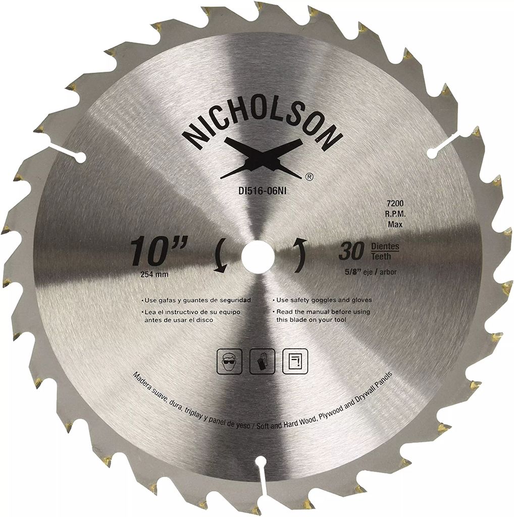 DISCO SIERRA CIRCULAR 10" 30DT, NICHOLSON