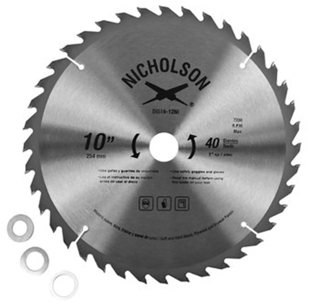 DISCO SIERRA CIRCULAR 10" 40DT, NICHOLSON