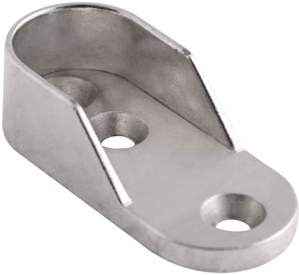 BRIDA PARA TUBO PARA CLOSET OVALADO CON TORNILLOS NIQUEL, HANDYHOME