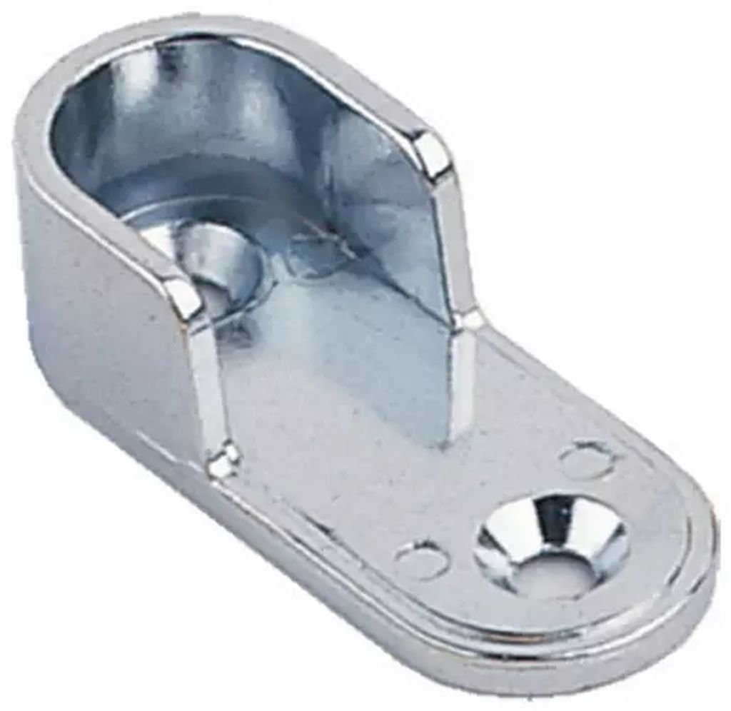 BRIDA PARA TUBO PARA CLOSET OVALADO CON TORNILLOS CROMADO, HANDYHOME