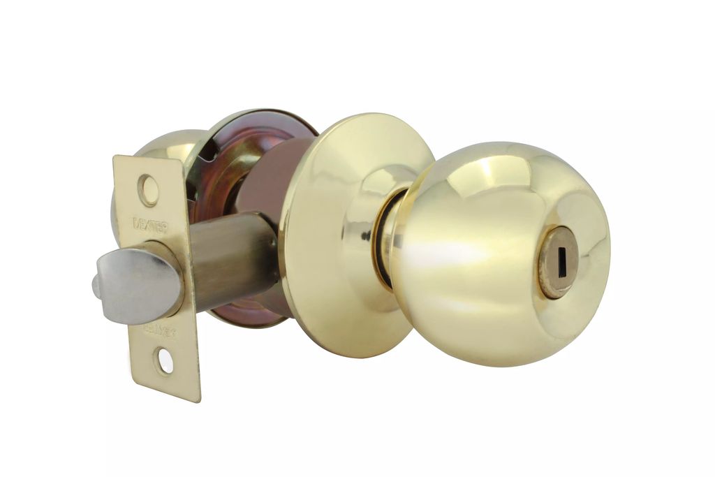 CERRADURA POMO CILINDRICO BAÑO LATON BRILLANTE BARZA, DEXTER