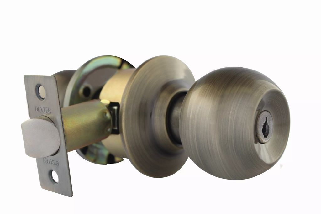 CERRADURA POMO CILINDRICO RECAMARA LATON ANTIGUO BARZA, DEXTER