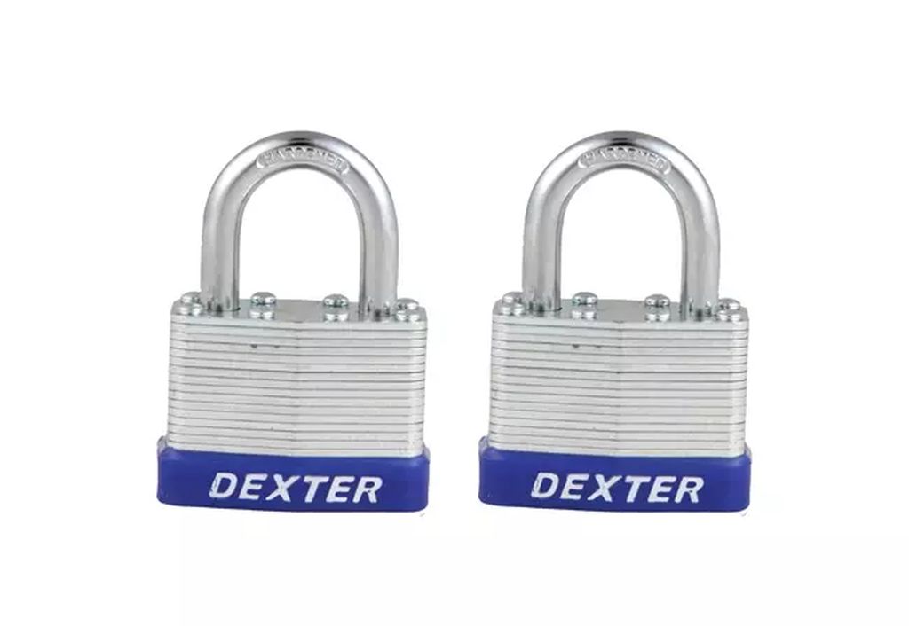 JUEGO CANDADOSLAMINADO GANCHO CORTP 40 MM (2 PIEZAS) BL, DEXTER